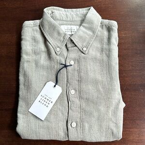 Abercrombie & Fitch Short-Sleeve Summer Linen-Blend Button-Up Shirt